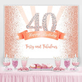 Gold Und Rosa Punkte Glücklich 40 Geburtstag Party Hintergrund